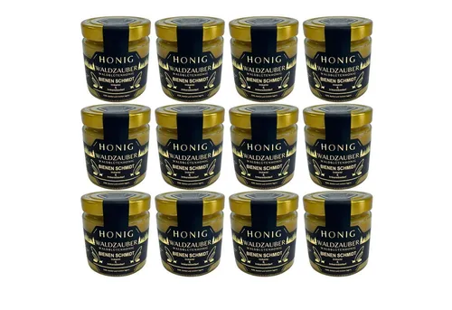 Waldzauber 12x Original Deutscher Waldblütenhonig 500g - Brotaufstriche: 500g Glas naturbelassener Honig, schonend abgefüllt bei 30°C für unverfälschten Genuss.