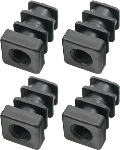 Design61 4X Gewindestopfen Justierstopfen für Quadratrohre mit gespritztem Kunststoffgewinde 16x16 mm 1-1,5 mm mit M8 Innengewinde