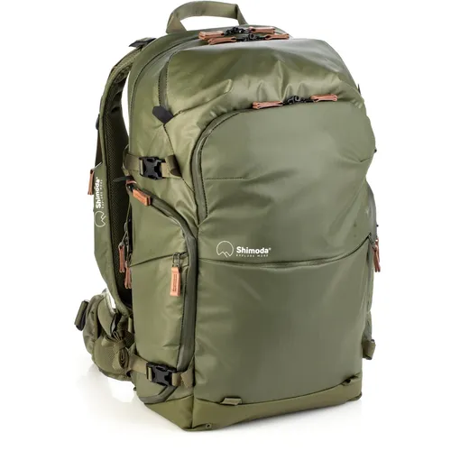 Shimoda Explore v2 30 Fotorucksack, Armeegrün - Wasserdichter Kamerarucksack mit modularem Einsatzsystem, ideal für Reisen und Outdoor-Aktivitäten, erfüllt Handgepäckvorschriften und bietet schnellen Zugriff auf Ihre Ausrüstung.