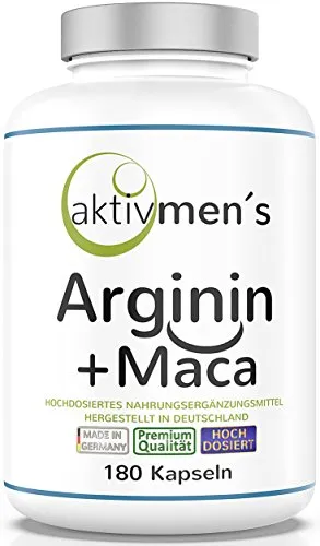 L Arginin + Maca Kapseln hochdosiert + laborgeprüft