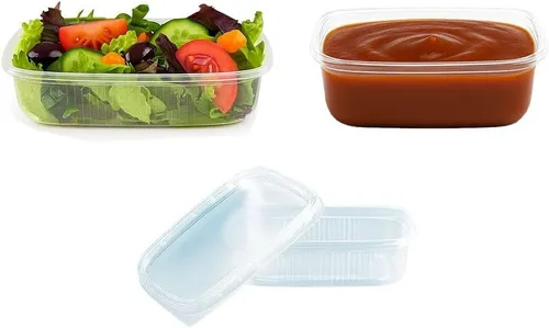Feinkostbecher mit Deckel 125ml | Rechteckig  | Salatbecher- Salatbox -250 Stück