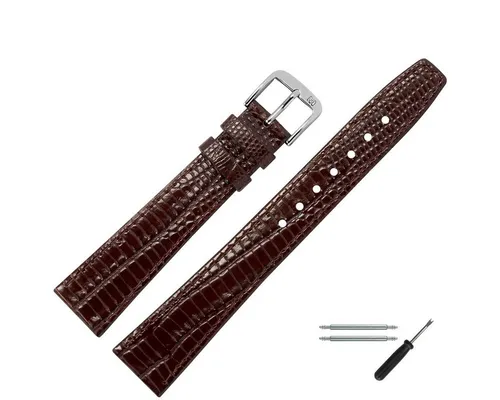 MARBURGER Uhrenarmband 18mm Leder Eidechse (Iguana) Prägung