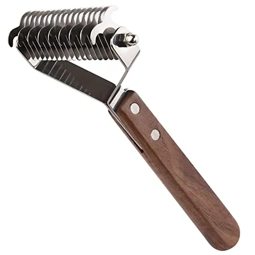 onebarleycorn Coat King Hundebürste und Katzenbürste Unterwolle , Trimmstriegel Hund Unterfellbürste 17+9 Doppelseitige Klingen Bürste Trimmmesser für Hunde und Katzen