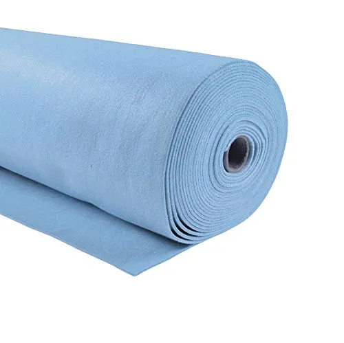 Bastelfilz 5m Rolle Filz 90cm x 1,5mm Dekofilz Taschenfilz Filzstoff, Farbe:hellblau