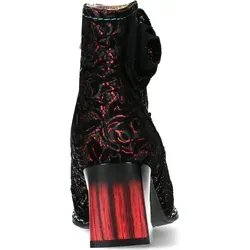 Stiefelette LAURA VITA – Extravagante Damenstiefelette in Rot - Wanderschuhe mit außergewöhnlichem Muster und Farbverlauf, weiches Lederfußbett für hohen Tragekomfort, ideal für modebewusste Damen.