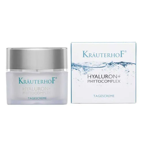 Kräuterhof® Hyaluron Phytokomplex Tagescreme 50 ml - Unisex Tagescreme mit Hyaluronsäure für alle Hauttypen, ideal zur Faltenbehandlung und Pflege für ein jugendliches Hautbild.