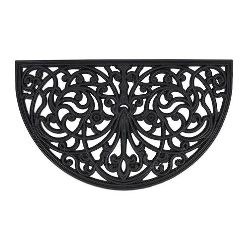 Fußmatte gummi Schmutzfangmatte Türvorleger mit Ornamenten rutschfest wetterfest