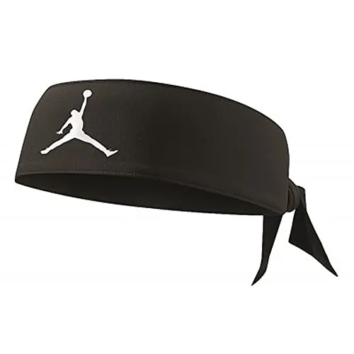 Nike Jordan Jumpman Dri-Fit Head Tie Stirnband aus Polyester und Elasthan in der Farbe black/white, JJN00010OS
