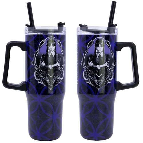 Wednesday Edelstahl XL Iso Kaffeebecher Thermobecher To-Go 940 ml - Hochwertiger Edelstahl-Kaffeebecher mit 940 ml Kapazität, ideal für unterwegs. Hält Getränke warm und ist perfekt für den täglichen Einsatz.