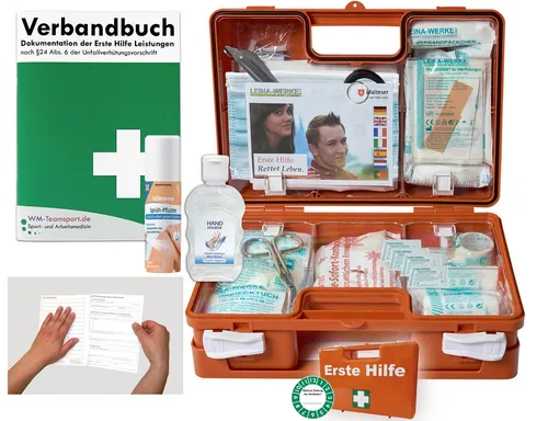 WM-Teamsport Erste-Hilfe-Koffer Erste-Hilfe-Koffer (K) akt. DIN 13157 mit Hygiene-Gel & Sprühpflaster