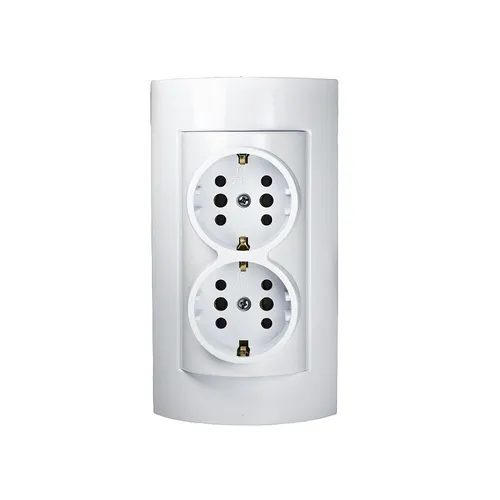 Aufputz 2-fach Kombi Schuko Steckdose NEU Aufputz 2 steckplätze Made in EU