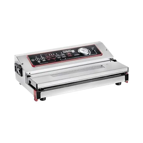 Magic Vac Jumbo 30 Evo - Professionelle Heavy Duty Lebensmittel-Vakuummaschine - Vakuumierer für Lebensmittel mit patentierter Technologie, Doppelpumpe und vielseitigen Funktionen für optimale Frische und Haltbarkeit, ideal für den professionellen Einsatz.