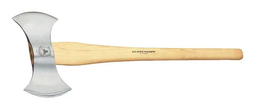 Ochsenkopf OX 18 H-1206 Wurfaxt - Universalaxt mit 2000g Gewicht und 75cm Länge, ideal für Wettkämpfe. Bietet optimale Flugbahn und Sicherheit durch hochwertigen Lederschneidschutz.