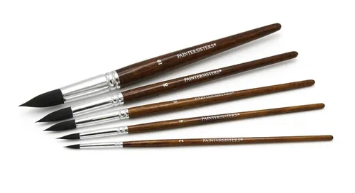 Aquarell Pinselset rund | Gr. 2-10 | Weiche Pinsel Aquarell-, Öl- & Acrylmalerei