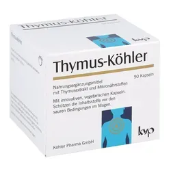 Thymus-Köhler 90 ST - Nahrungsergänzungsmittel mit Thymus-Extrakt, Zink und Vitamin C zur Unterstützung des Immunsystems, glutenfrei und ohne künstliche Zusatzstoffe.
