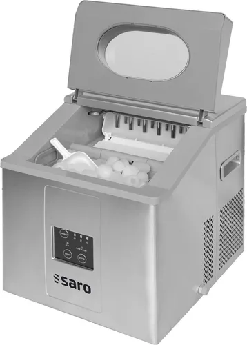 Eiswürfelmaschine 15 kg/24 h - Effizienter Eiswürfelbereiter - Eiswürfelmaschine für 15 kg Eisproduktion pro Tag, ideal für Partys oder Gastronomie. Kompakt und luftgekühlt, mit 1,4 kg Vorratsbehälter für ständigen Nachschub.