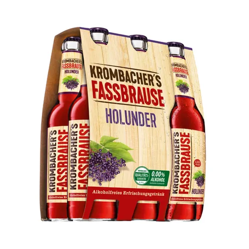 Krombacher Fassbrause Holunder Erfrischungsgetränk 330ml 6er Pack