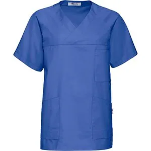 CLINIC-DRESS Kasack Core Schlupfkasack, Unisex, königsblau, kurzarm, waschbar bis 95°C, Größe XXL