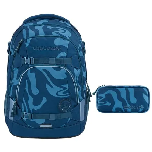 coocazoo MATE Schulrucksack-Set 2tlg inkl. Schlamperbox (Breaking Waves)