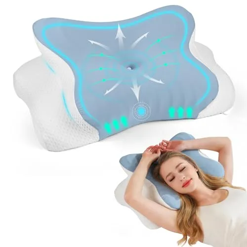 Gaethra Nackenstützkissen Memory Foam, Ergonomisches Nackenkissen Kopfkissen, Orthopädische Kissen für Seiten, Rücken & Bauchschläfer, Nackenschmerzen Schlafkissen Pillows
