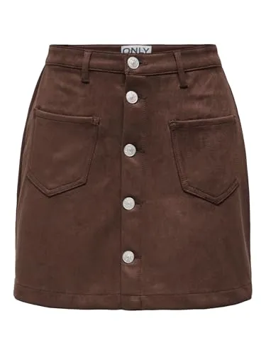 ONLY Onlamazing-Stina Faux Suede Skirt PNT in braun von ONLY