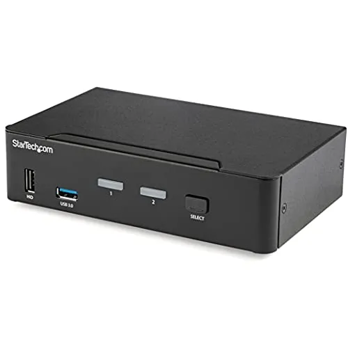 2-Port DisplayPort KVM Switch - 4K 60Hz - KVM-Switch für nahtloses Umschalten zwischen 2 PCs, unterstützt 4K 60Hz für brillante Bildqualität und ist TAA-konform für höchste Sicherheitsstandards.