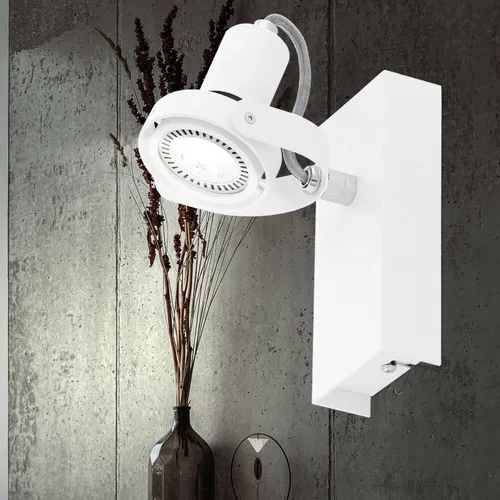 Wandlampe Wandleuchte Strahler schwenkbar LED Schlafzimmerleuchte weiß H 15,5 cm