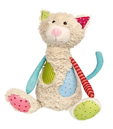 SIGIKID 42842 - Stofftier Katze Patchwork Sweety, kuschelweiches Spielzeug für Babys und Kleinkinder, ideal zum Schmusen und Spielen