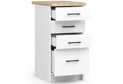 Raumhirsch Furniture Unterschrank OLIWIA, Weiß, 40x85x46 cm, Küchenunterschrank mit 4 Schubladen