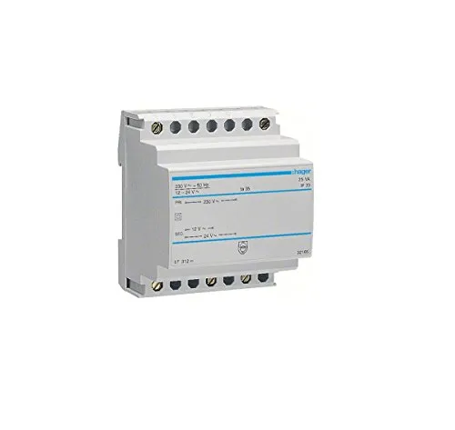 HAGER ST312 Trafo 230V - 12-24V 25VA - Transformator für sichere Stromversorgung, ideal für Walkie-Talkies & PMR-Funkgeräte, sorgt für zuverlässige Leistung und optimale Funkverbindung.