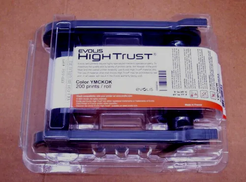 Evolis High Trust R6F003EAA Farbband für Primacy - Farbbänder in Mehrfarbig für bis zu 200 Drucke, ideal für hochwertige Kartenproduktion und professionelle Anwendungen.
