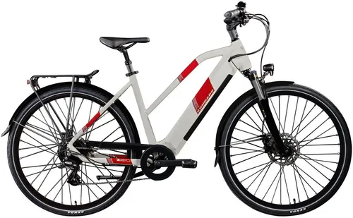 Zündapp Z810 E-Bike Damen Trekkingrad 50 cm - E-Bike für Damen ab 155 cm, 8 Gänge, 550 Wh Akku für bis zu 130 km Reichweite, bequeme Sitzposition und StVZO Beleuchtung für sicheres Fahren bei Dunkelheit.
