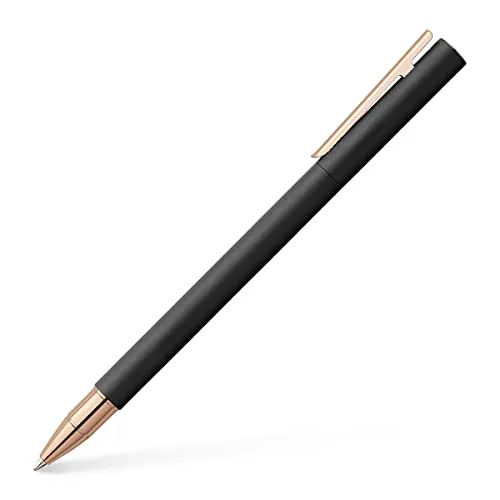 FABER-CASTELL 343104 - Tintenroller Neo Slim Metall, schwarz mit rosegold - Schreibutensilien mit elegantem, minimalistischem Design, ideal für junge Berufseinsteiger. Der schlanke Metallkörper und die schnelltrocknende Mine sorgen für ein erstklassiges Schreiberlebnis.