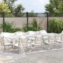 vidaXL Transparente Plane 4x8 m mit Ösen - Vielseitig einsetzbar - Schutzhüllen für Gartenmöbel, wasserfest und strapazierfähig aus Polyethylen. Ideal zum Schutz vor Witterungseinflüssen und einfach zu befestigen dank praktischer Ösen.