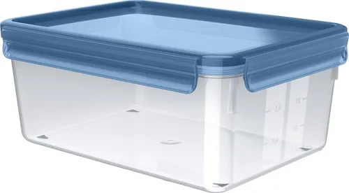 Emsa Clip & Close Eco Frischhaltedose, 3,7 L, Öko-Design, auslaufsicher, hygienisch, mikrowellen-/gefrier-/spülmaschinengeeignet, BPA-frei, Blau, N1171600