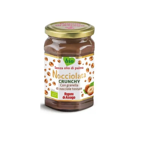 Rigoni di Asiago Nocciolata Crunchy Haselnuss-Aufstrich Creme mit gehackten gerösteten Haselnüssen 270g