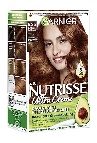 Garnier Nutrisse Dauerhafte Pflege-Haarfarbe 5.35 Goldenes Rehbraun