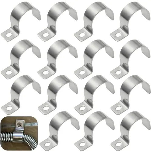 Produktbild TenaLucy 20 Stk Kabelschellen, Hochleistungs Einzelloch Kabelschellen Metall, U-Rohrschellen Metallkabelschellen, Einzelloch Kabelhalter Kabelclips Für Kabel Leerrohr Rohr Befestigung Ø25 mm Silber