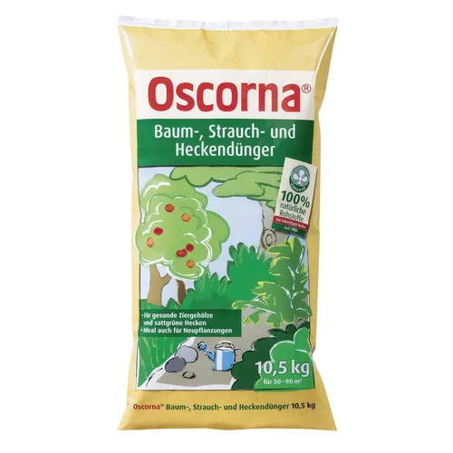 Oscorna Baum & Strauchdünger 10,5 kg – Natürlicher Heckendünger - Dünger für Bäume und Sträucher, biologisch und mit Langzeitwirkung, ideal für den Außenbereich im Frühling, Sommer und Herbst.