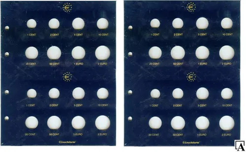 Leuchtturm Vista Münzblätter Euro 2 5 10 20 25 KMS und/oder Sticker-Set z.Auswah