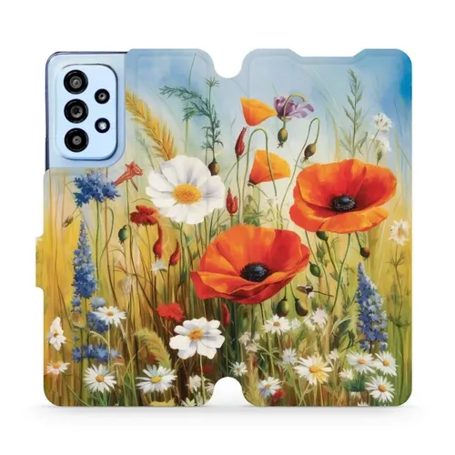 Handyhülle mit klappe für Galaxy A53 5G Mobiwear Case Cover Etui Wiesenblumen