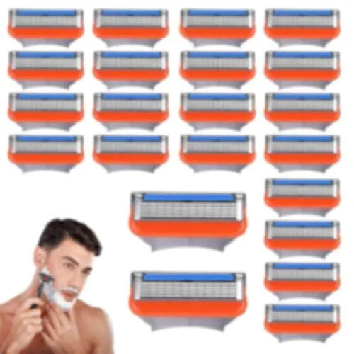 magnetspiele 24 Stück Fus-ion 5 Rasierer-Nachfüllpackungen für Männer, Artikel Herren Ersatzklingen, Ersatzklingen für Nassrasierer Herren, Eeignet zur Reinigung von Bart & Körperhaaren (hong)