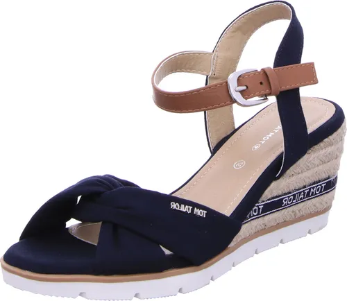 TOM TAILOR Damen 5390407 Keilsandale, Navy, 41 EU - Wanderschuhe mit rutschfester Sohle, ideal für komfortable Ausflüge und stilvolle Freizeitlooks.