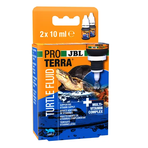 JBL Proterra Turtle Fluid 2x10 ml - Flüssige Multivitamine für Sumpf- und Wasserschildkröten, unterstützt die Gesundheit und Vitalität Ihrer Reptilien