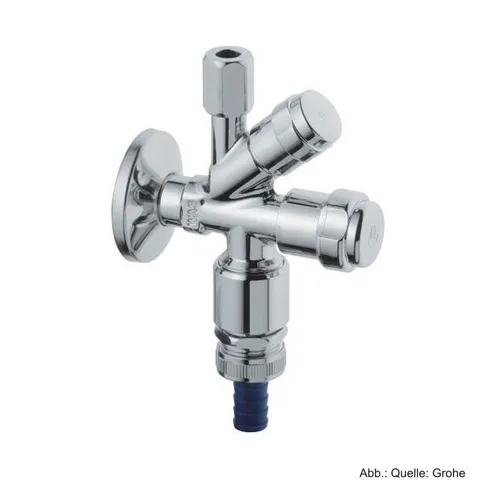 Grohe Badarmatur GROHE Original WAS Kombi-Eckventil DN15 - Sanitärinstallation mit Rohrbelüfter Bauform C, sorgt für optimale Wasserführung und effizienten Wasserfluss in Ihrem Bad.