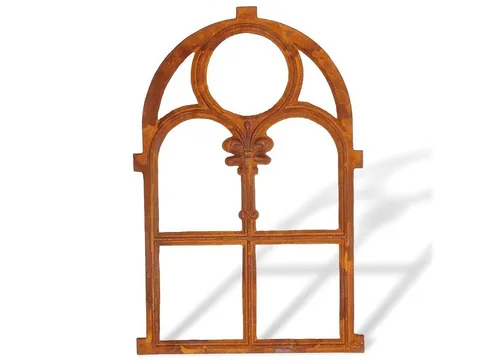 Aubaho Dekoobjekt Eisenfenster im Antik-Stil - Wunderschönes Dekoobjekt aus Gusseisen, vielseitig nutzbar als Fenster, Gitter oder Spiegel. Ideal für nostalgische Akzente in Scheunen, Gartenhütten und mehr.