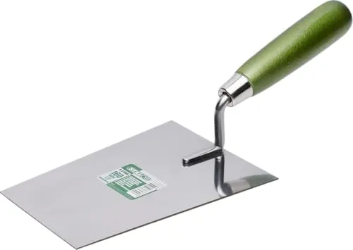 STALCO Berner PUTZKELLE 180mm Maurerkelle Glattkelle Glättekelle Trapezkelle aus Edelstah zum Mauern & Verputzen - Rostfreie Kelle 180 x 80 mm mit Holzgriff, Polierte Klinge - S-37368 (160 mm)