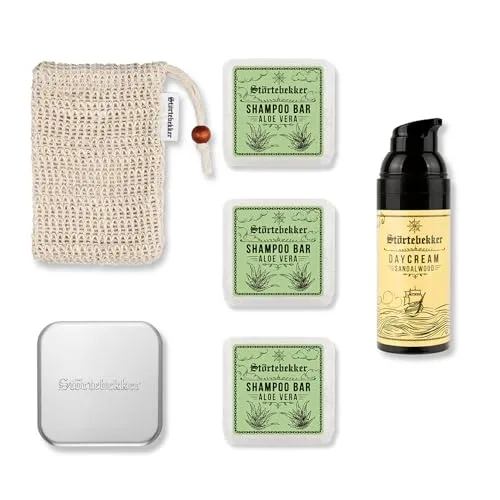 Störtebekker® Dusch Routine Set - 3 x festes Shampoo mit Aloe Vera & Pflegeprodukte - Erlebe tägliche Pflege mit unserem Dusch Routine Set! Enthält festes Shampoo, Sisalsäckchen und eine praktische Seifendose für optimale Hygiene. Ideal für eine umweltfreundliche und erfrischende Reinigung.