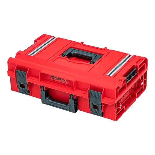 Qbrick System ONE 200 2.0 Technik RED ULTRA HD Werkzeugkoffer - Modularer Organizer mit IP66 Schutz, stapelbar und perfekt für Handwerker, die Ordnung und Mobilität schätzen.