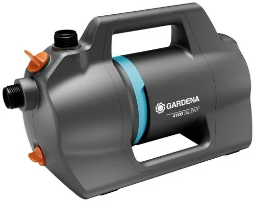 Gardena Gartenpumpe 4100 Silent 9050-61 - Kompakte, leistungsstarke Wasserpumpe, leise und nachhaltig für effizientes Bewässern und Auspumpen